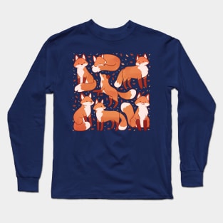 Cute foxes illustration Long Sleeve T-Shirt